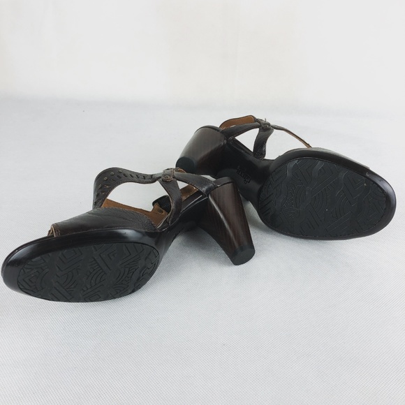 INDIGO by CLARKS BROWN LEATHER STUDDED ANKLE STRAP - Picture 8 of 8